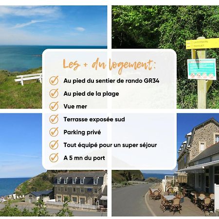 Appart' Avec Grande Terrasse Vue Mer -50M Plage Et Du Sentier De Randonnee プランゲヌアル エクステリア 写真